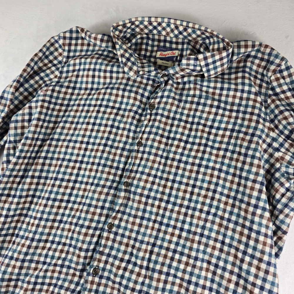 johnnie-O Hangin Out Mariner Gingham Button Down Shirt Mens XXLarge
